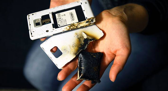 exploded mobile phone