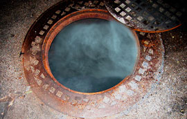 Manhole smoke