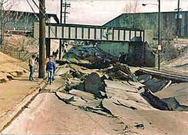 Manhole street explosion